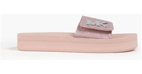 michael kors jet set slide pink|michael kors slides for women.